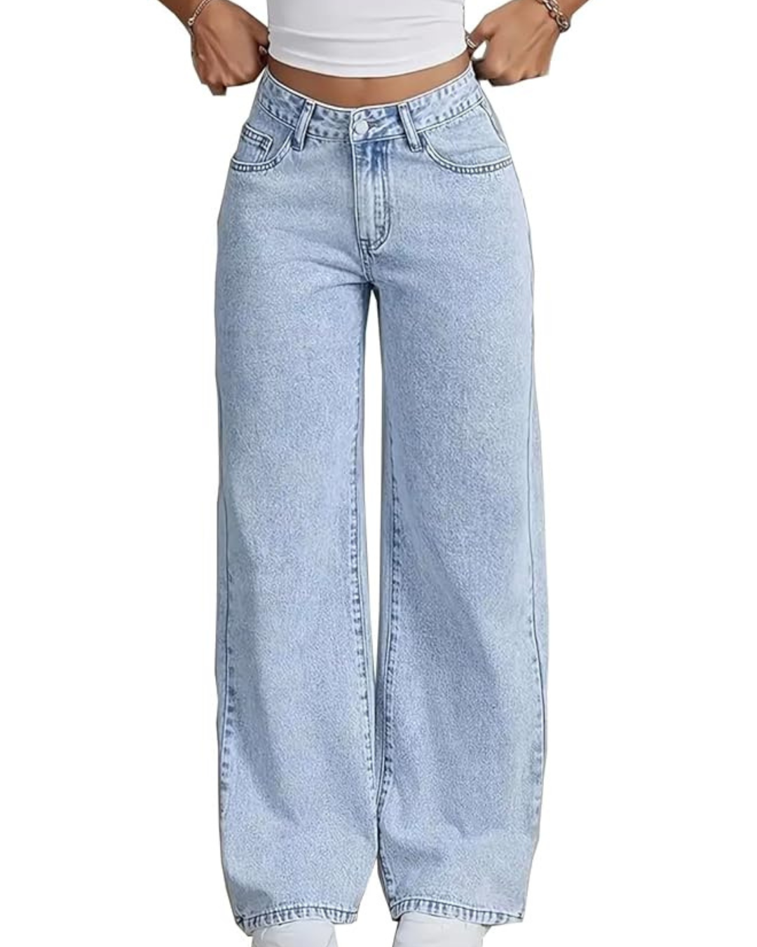 Denim Stretchable High Waist Baggy Jean